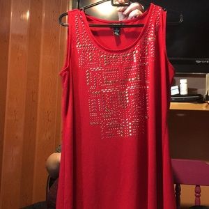 Tank top with bling beads